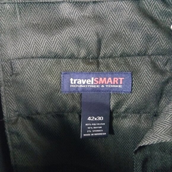 NWOT Roundtree & Yorke TravelSmart Classic Fit Dark Gray Dress Pants 42x30 FF - Picture 7 of 8